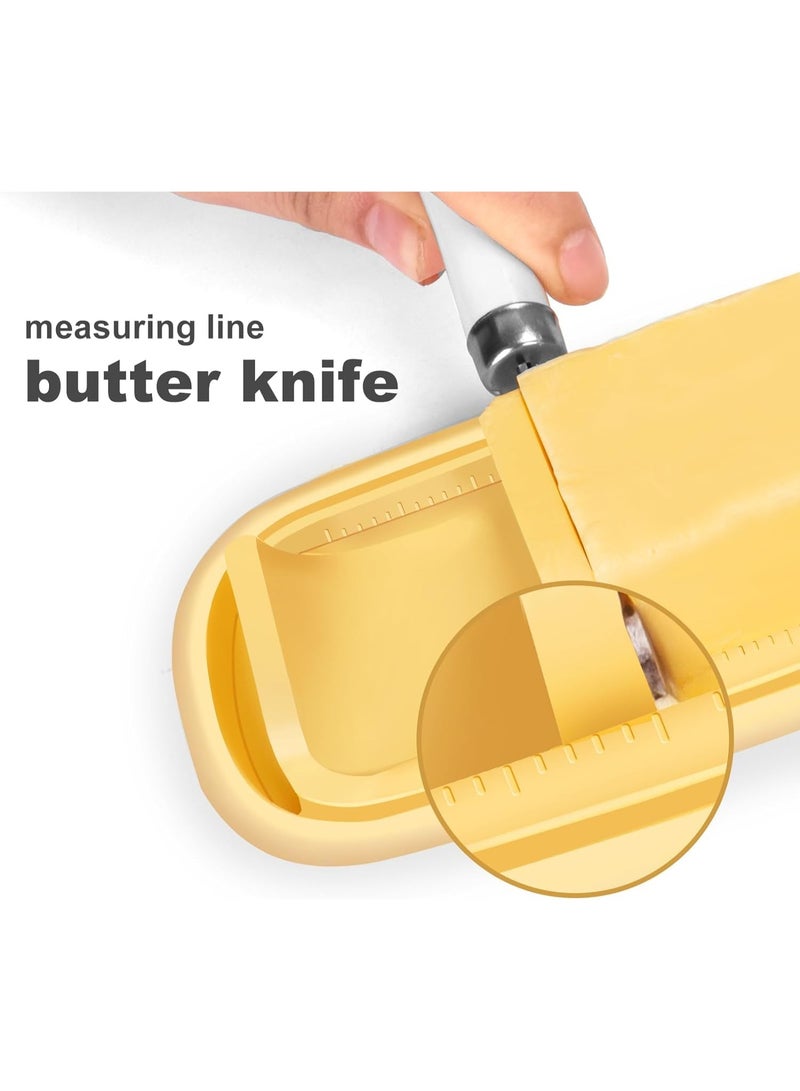 ChicAbode طبق زبدة محكم الإغلاق مع غطاء وسكين، صينية زبدة من السيليكون الآمن غذائيًا (قابلة للإزالة)، سهل الاستخدام، مناسب للفريزر وسطح المطبخ، آمن للغسل في غسالة الأطباق - Image 3